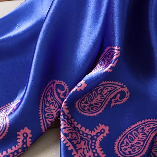 90cm Women Vintage Paisley Square Silk Shawls Printed Wraps Bandana Scarves