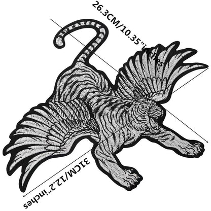 Embroidered large-size Fly Tiger wings Patch Appliques Iron on Patches Badge Clothes Sewing