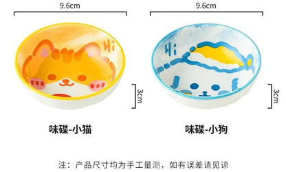 Small Animal Ceramic Butter Mustard Sushi Vinegar Soy Porcelain Dip Dishes Sauce Plates