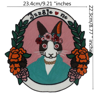Embroidered Large Animal sheep Cat Rabbit Patches Sew on Clothing Patch Badges Twill Craft Stickers