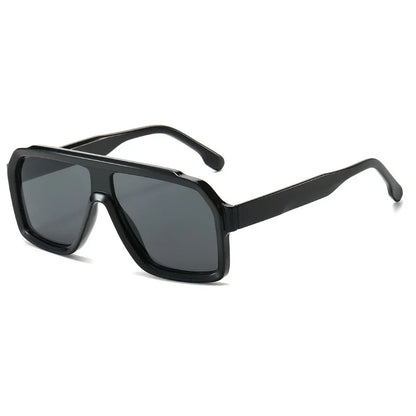 Men Women Double Color Frame Shade Designer UV400 Square Sunglasses Glass