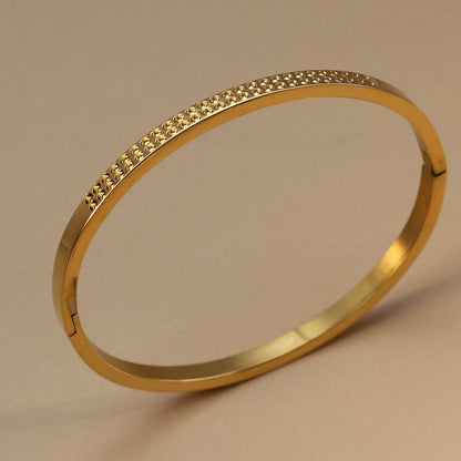 Stainless Steel 18K Gold Plated Zircon Women's Bracelet Bangles Gifts