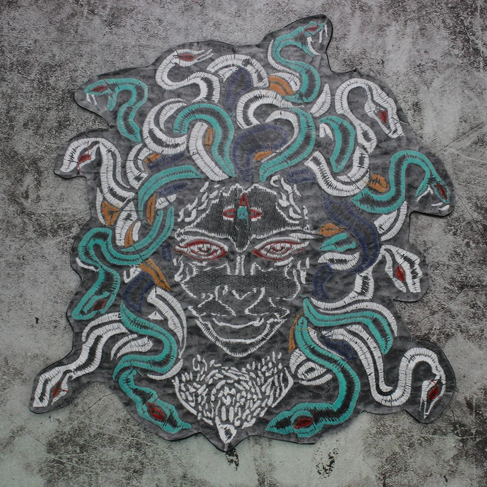 Dragon Hair Banshee Medusa All Embroidery Tactical Patch Appliques Iron on Patches Badge Clothes Sewing