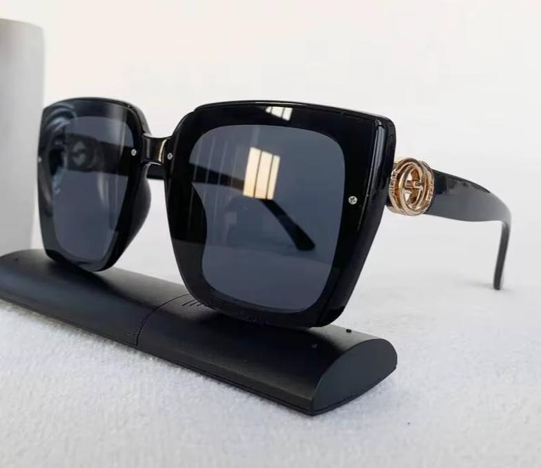 Men Women Glamour Designer Oversized Square Rimless Eyewear UV400 Sunglasses