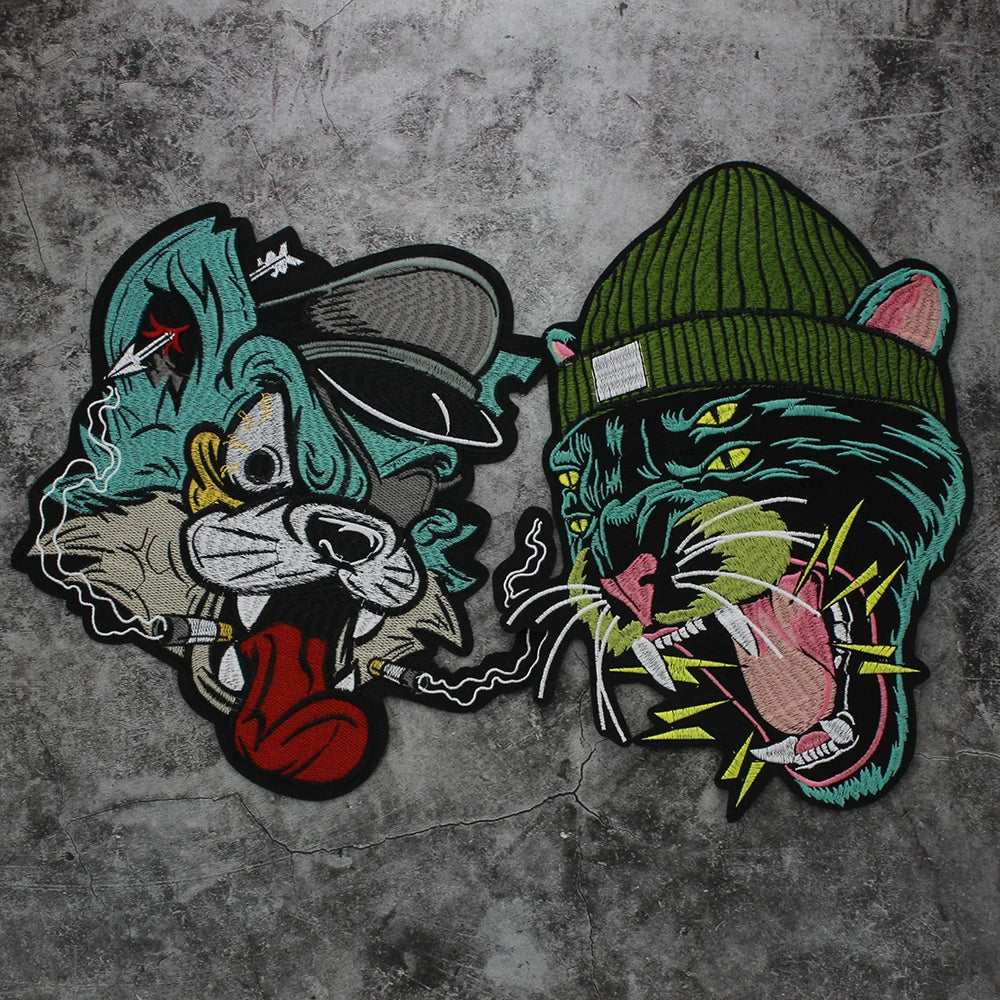 Cartoon Stickers Embroidery Cat Dog Craft Patches Iron on for Clothes DIY Sewing