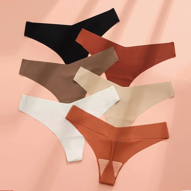 Women Girls Seamless Ice Silk G-String Underwear T-Back Sports Yoga Thong Traceless Briefs Panties