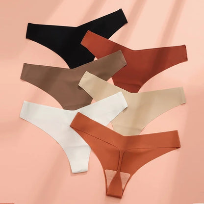 Women Girls Seamless Ice Silk G-String Underwear T-Back Sports Yoga Thong Traceless Briefs Panties