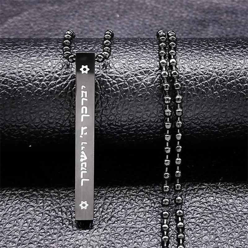 Jewish Hexagram Stainless Steel Star of David Israel Mezuzah Religion Amulet Necklace
