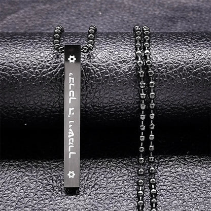 Jewish Hexagram Stainless Steel Star of David Israel Mezuzah Religion Amulet Necklace
