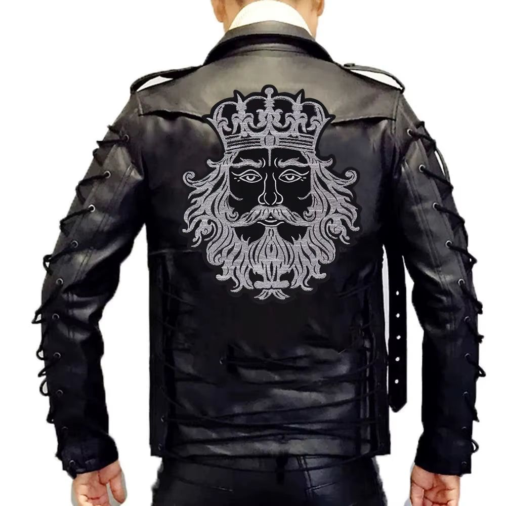Embroidery Black White Crown Patch Appliques Iron on Patches Badge Clothes Sewing
