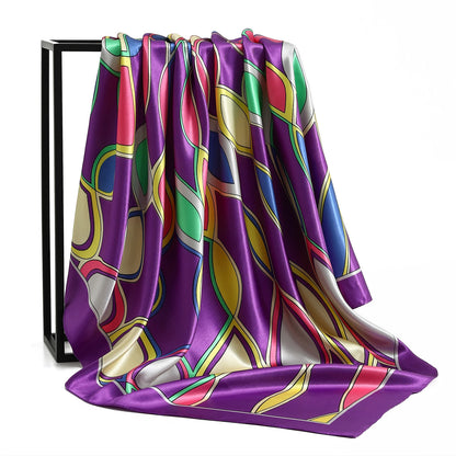 90*90cm Vintage Flowers Women Four Seasons Bandanna Designs Square Wrap Shawl Scarf Scarves fk3