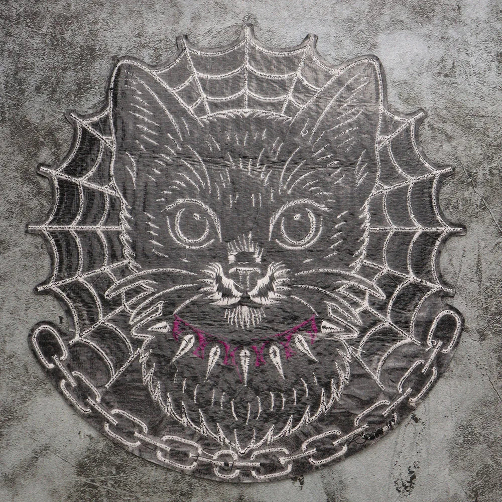 Large Black Noble Animal Cat Patch Embroidered Patches Iron on Clothing Backpack Badges Twill Craft Stickers