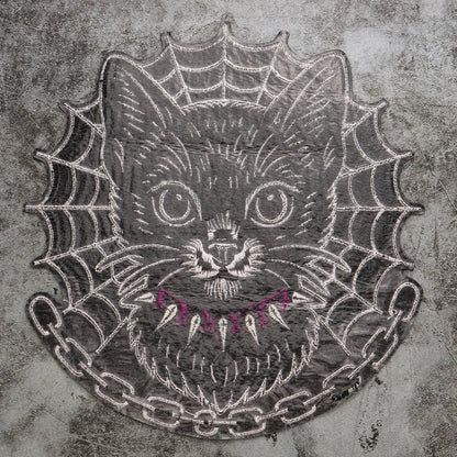 Large Black Noble Animal Cat Patch Embroidered Patches Iron on Clothing Backpack Badges Twill Craft Stickers
