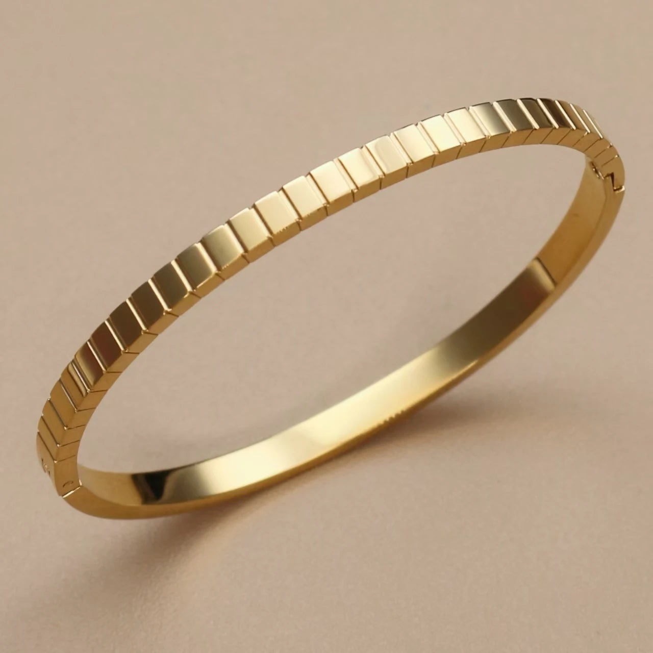 Women's cz Design Inlay Square Small Colored Zircon Stainless Steel Gold Color Bracelet Bangle