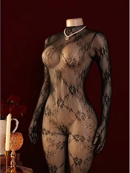 Sexy Women Transparent Fishnet Underwear Bodystocking Lingerie Erotic Costumes Suit