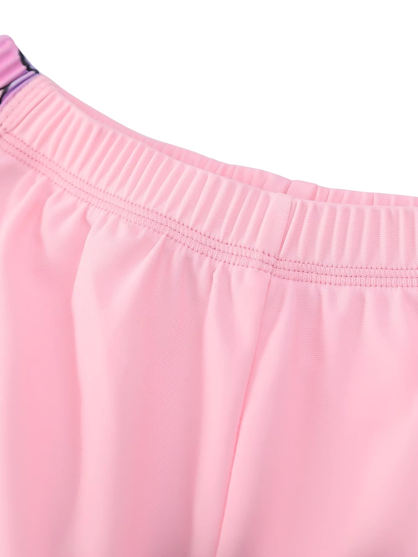 2pcs Kids Girls Short Sleeve Tops Swim Shorts Scale Print Patchwork Beach Bathing Swimwear