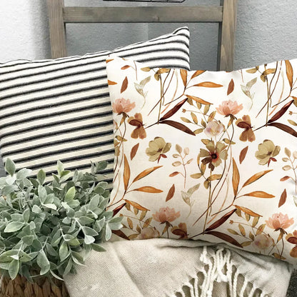 Plant Wildflower Abstract Watercolor Flower Deco Pillowcase Cushion Cover
