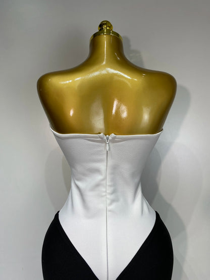 Sexy Bandage Strapless Diamond Flower Maxi Long Birthday Party Prom Dress Gowns