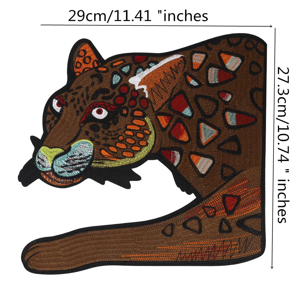 Embroidery Domineering Large Leopard patch Sew on Applique clothes DIY Craft