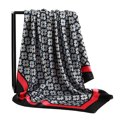 90*90cm Vintage Flowers Women Four Seasons Bandanna Designs Square Wrap Shawl Scarf Scarves fk3