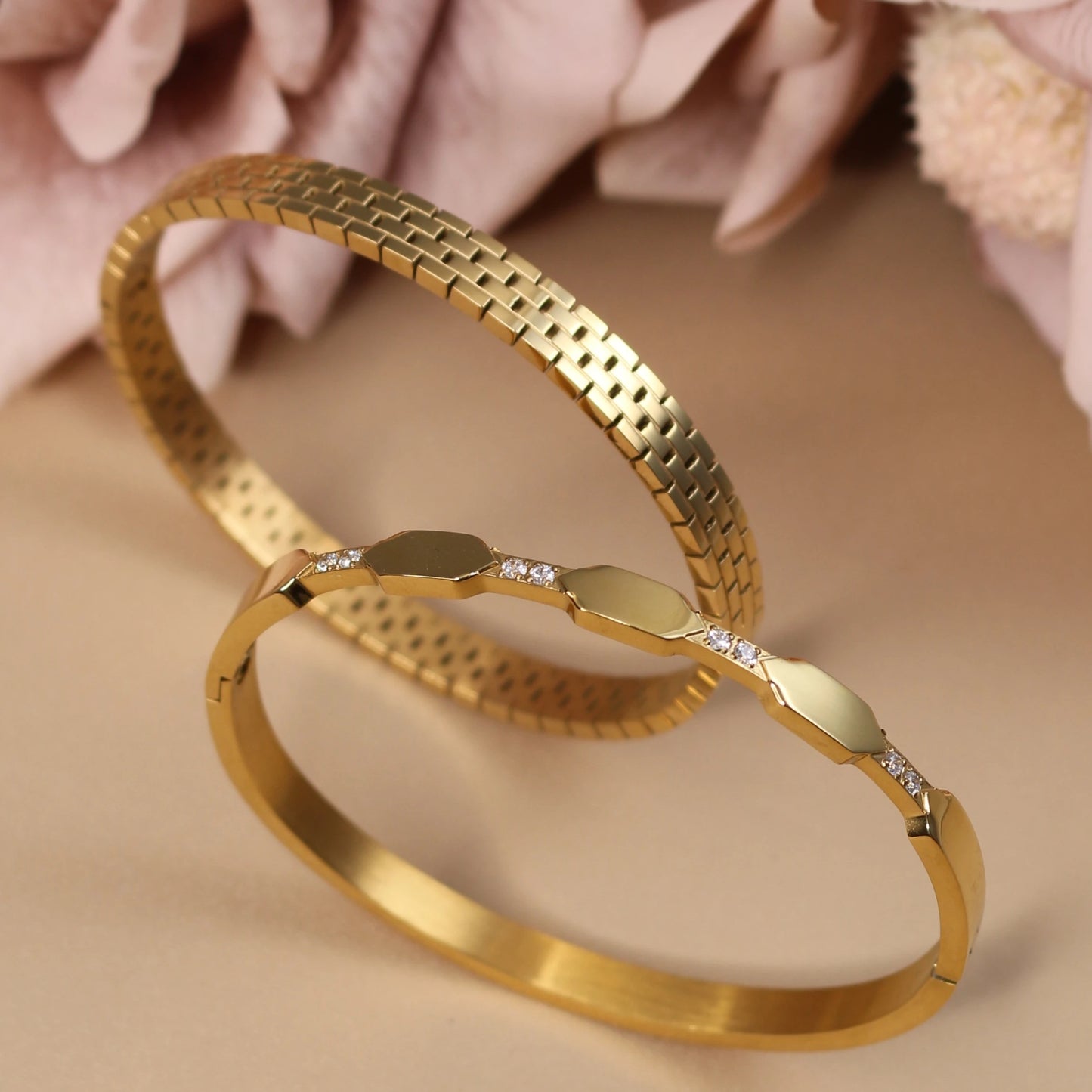Exquisite Crystal Stainless Steel Women's Bracelet Bangles Gifts