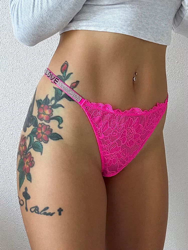 Sexy Girls Women Seamless Underwear Rhinestone G-String Thong Low Rise Briefs Panties