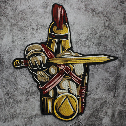 Japan Samurai Embroidery Double Sword Vikings Warrior Military Armband Tactical Emblem Patch Appliques Iron on Patches Badge Clothes Sewing