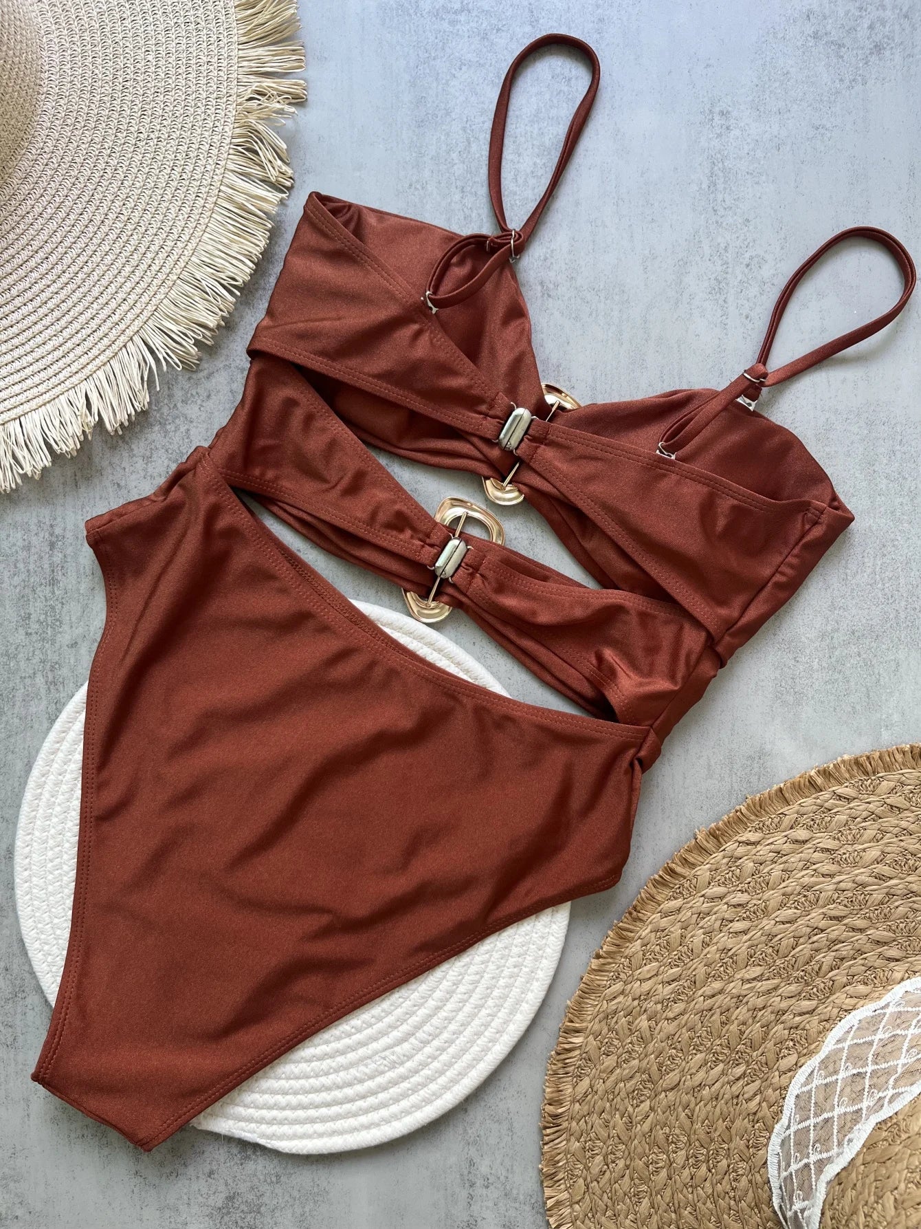 Oval One Piece Swimsuit Sexy Swimwear Women Swimsuit Hollow Out Monokini Bathing Suit