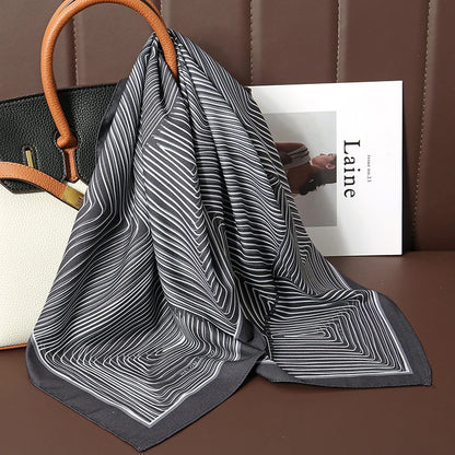 70cm Women Design Square Fashion Printed Satin Silk Scarf Scarves