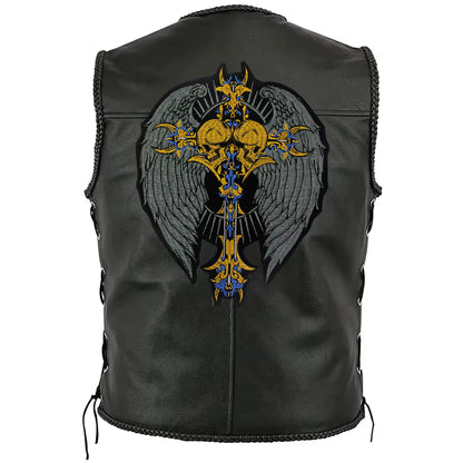 Punk Wings Skull Biker Rock Large Embroidered Patch Appliques Iron on Patches Badge Clothes Sewing