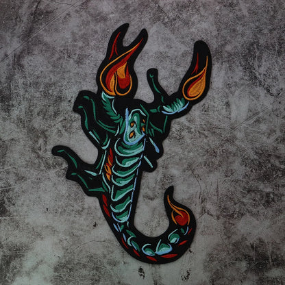Scorpion Biker Patch Embroidered Patch Appliques Iron on Patches Badge Clothes Sewing