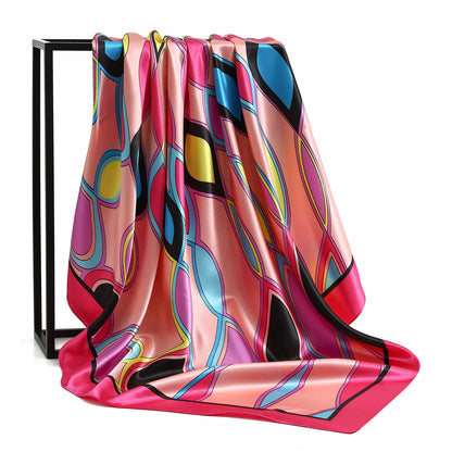 90*90cm Vintage Flowers Women Four Seasons Bandanna Designs Square Wrap Shawl Scarf Scarves fk3
