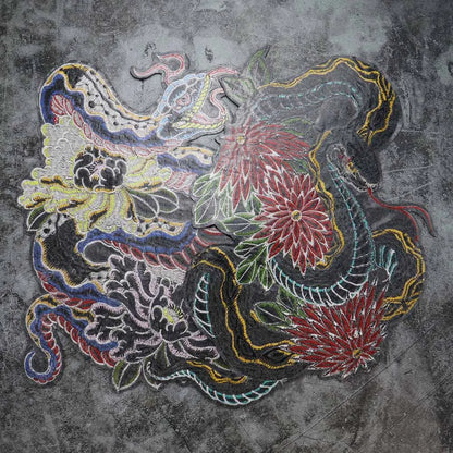 Colorful Python Embroidered Motorcycle Patch Appliques Iron on Patches Badge Clothes Sewing