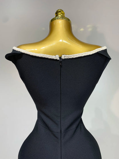 Sexy Mesh Patchwork Bandage Off Shoulder Cocktail Evening Party Birthday Dress