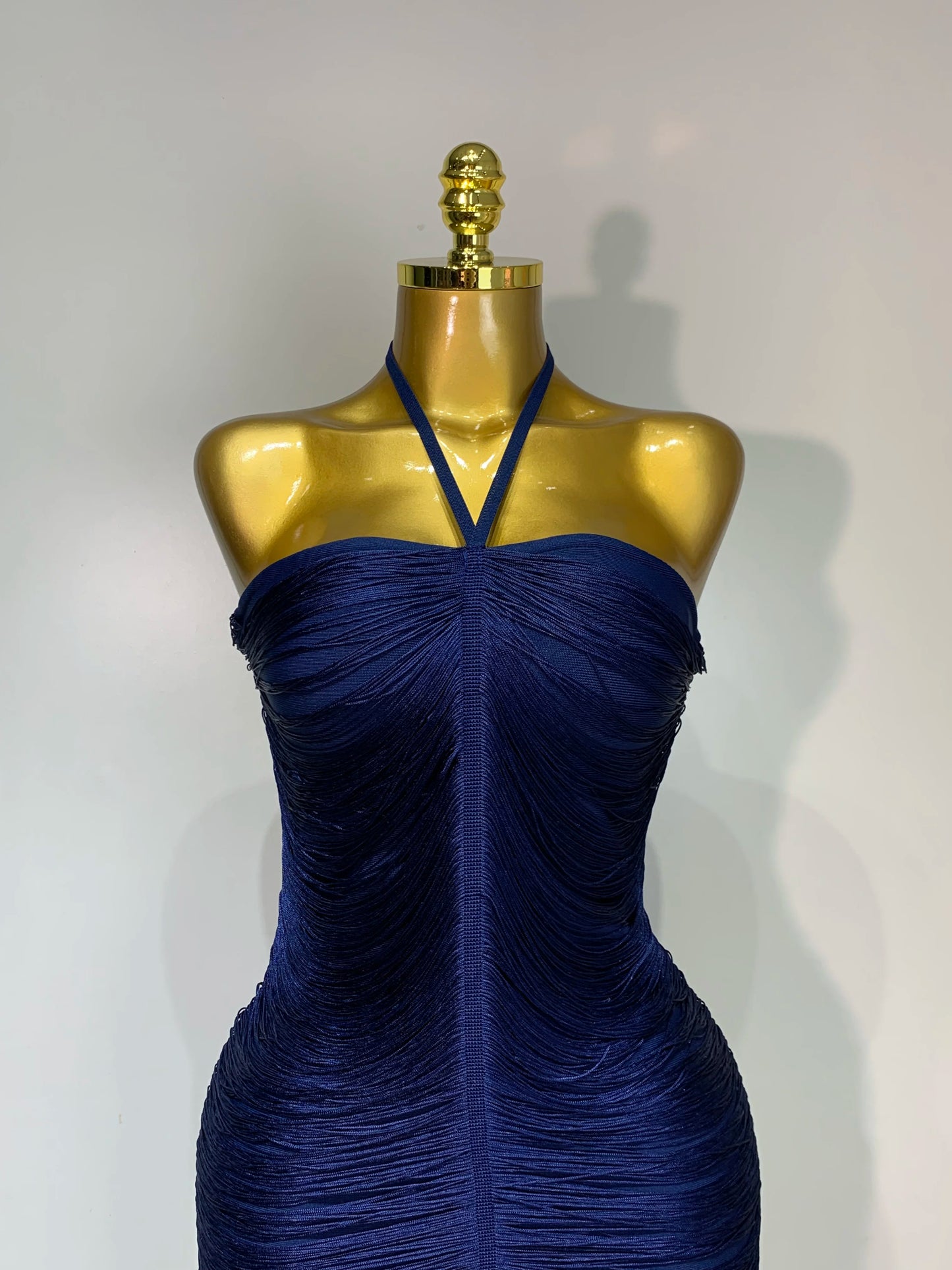 Women Sexy Celebrity Backless Halter Tassel Bandage Evening Party Birthday Wedding Dress