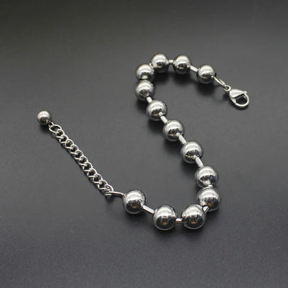 Women Men Wedding Party Fashion Stainless Steel Ball Titanium Steel Bracelet