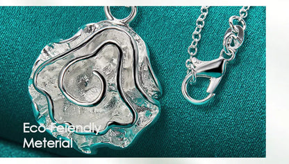 Women 925 Sterling Silver Rose Flower 18-30Inches Chain Wedding Engagement Party Charm Pendant Necklace