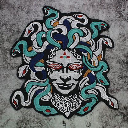 Dragon Hair Banshee Medusa All Embroidery Tactical Patch Appliques Iron on Patches Badge Clothes Sewing