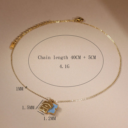 Elephant Stainless Steel Plated 18K Gold Women's Designer Pendant Necklace