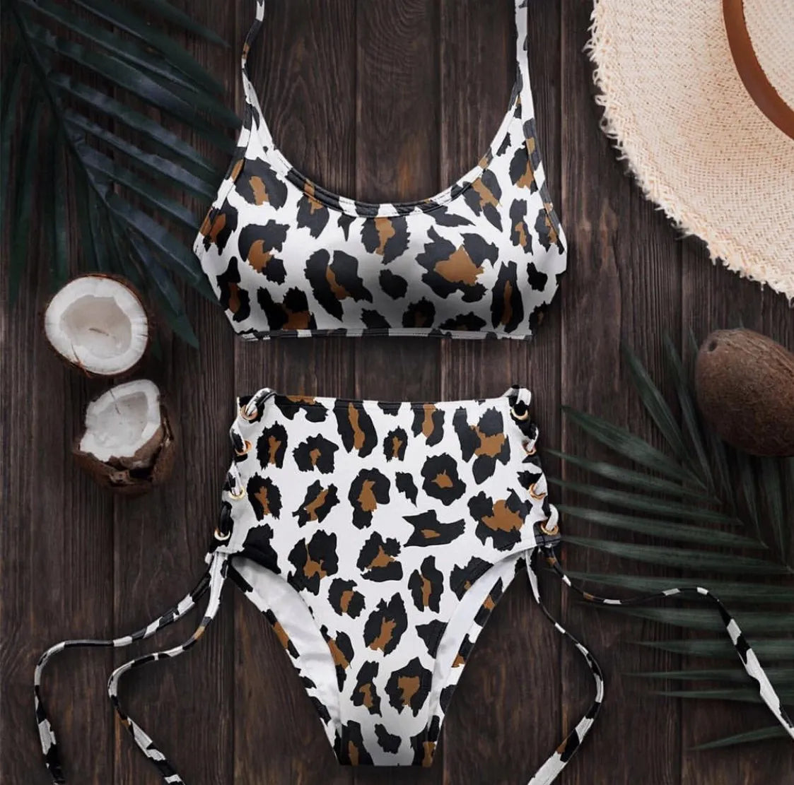 Women Swimsuit High Waist Bandage Sport Swimwear Bikini Push Up Beachwear Bathing Suit