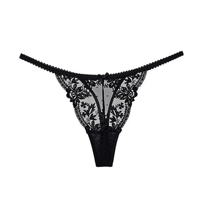 Women Lace Underwear Briefs Breathable G--String Seamless Low Waist Hollow Out Thong Panties