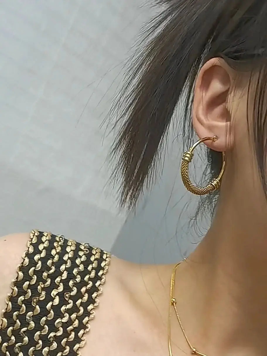 Exaggerated 18K Gold Plated Stainless Steel Women's Earrings Jewelry Gifts