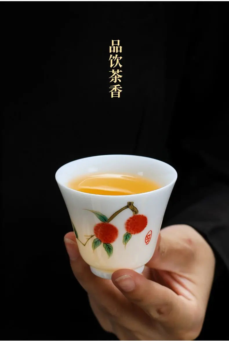 50ml/80ml White Porcelain Chinese Teahouse Master Ceramics Tea Bowl Kung Fu Sake Cup