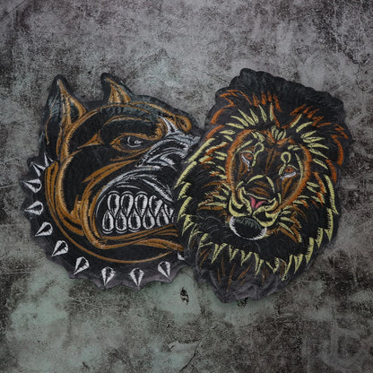 1Set Lion Dog Embroidery Patch Appliques Iron on Patches Badge Clothes Sewing