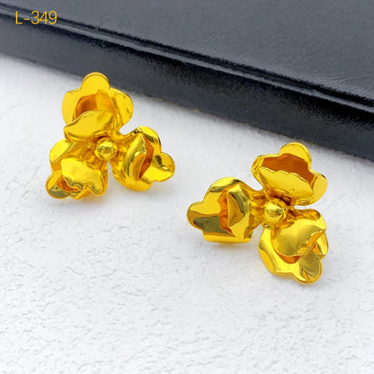 Dubai 24K Gold Plated Women Flower African Indian Bridal Wedding Necklace Earrings Jewelry Set