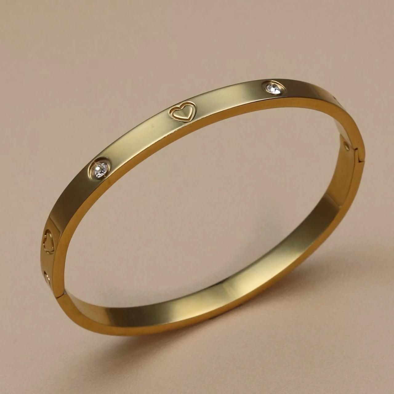 Fashion Stainless Steel Crystal Gold Color Women Bracelet Bangle Party Gift