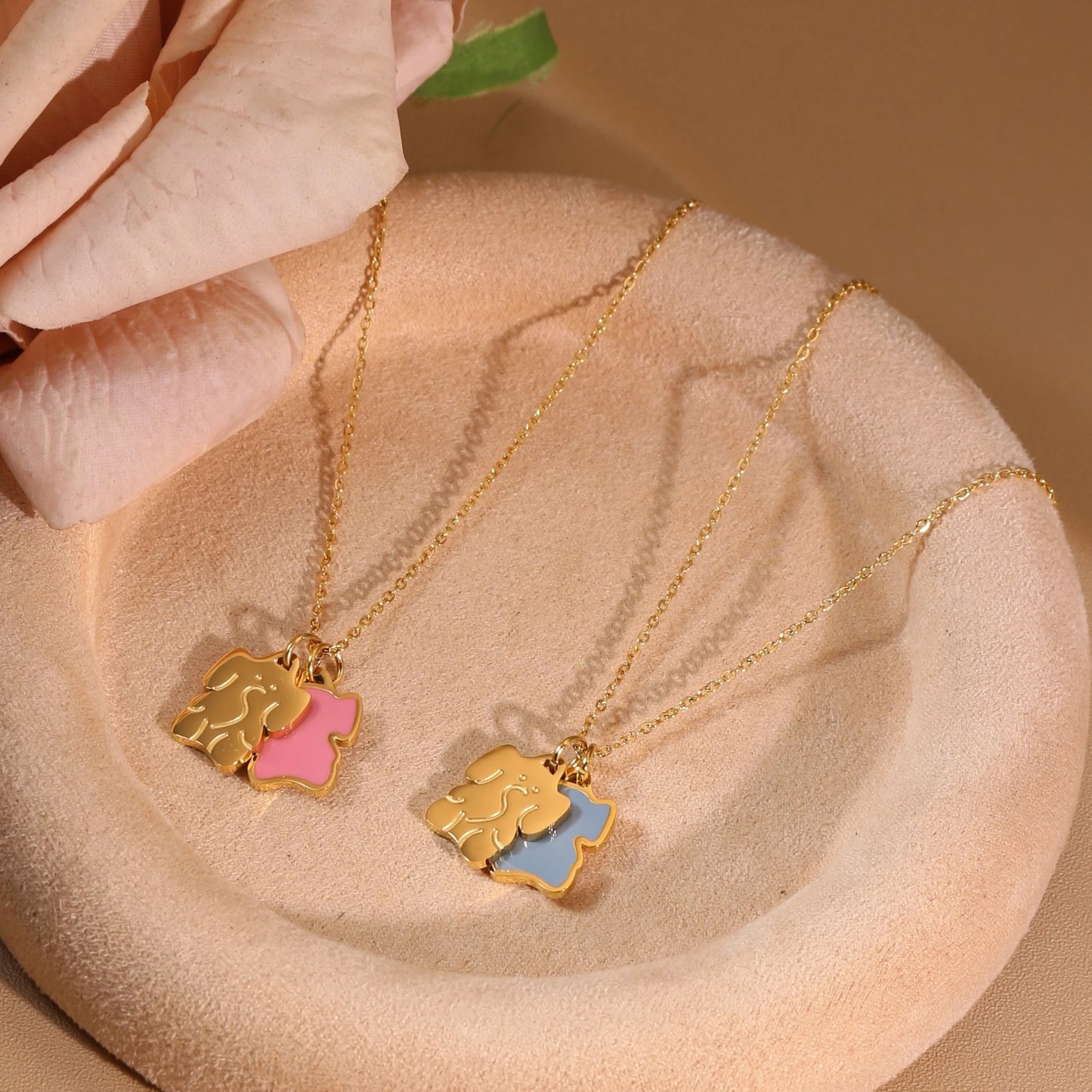 Women's Elephant Stainless Steel 18k Gold Plated Pendant Necklace