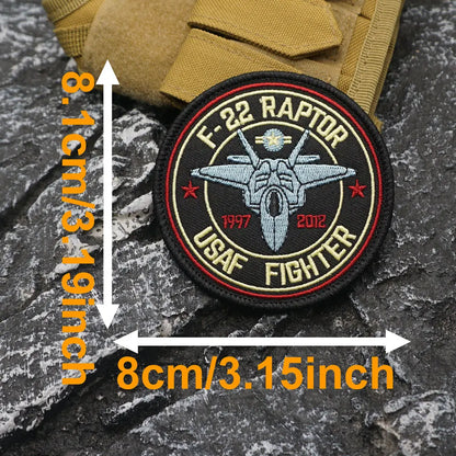 F-22 RAPTOR USAF FIGHTER Embroidered Patch Iron-On Sewing Clothes Patches Applique
