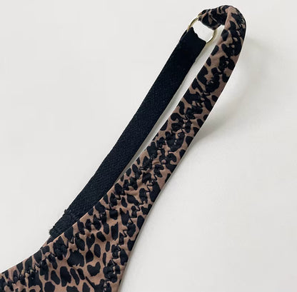 Sexy Women Ice Silk Low Waist G-String Leopard Flower Thong T-back Underwear Panties Briefs