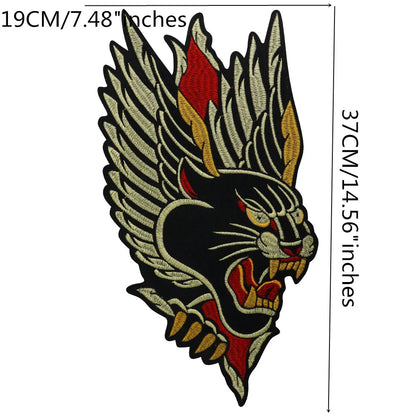 Golden Torch Leopard Embroidery Patch Appliques Iron on Patches Badge Clothes Sewing